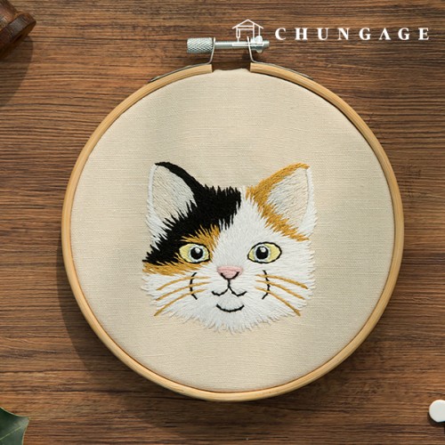 프랑스자수 패키지 DIY 키트 고양이 캣츠테일러 CH511387