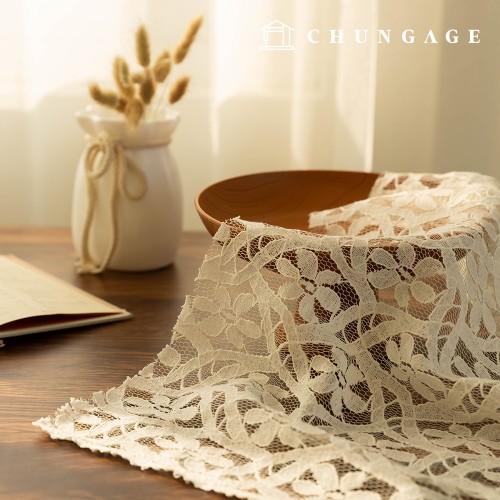 면 자수원단 망사 레이스 천 꽃무늬 플라워 대폭 씬디